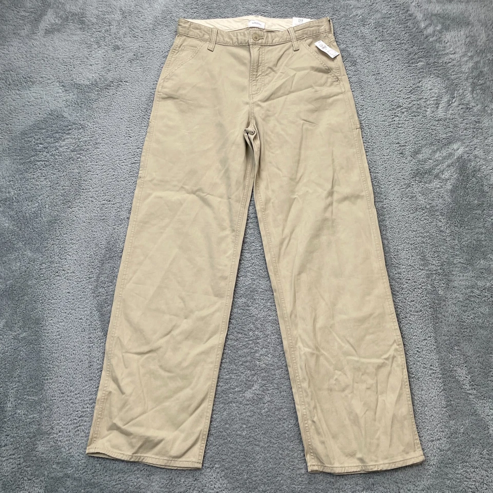 Pantalones Gap Niñas 20 Beige Adolescente Caqui Chino Carpintero Elastizados Rectos Ropa de Trabajo Foto 1 de 4