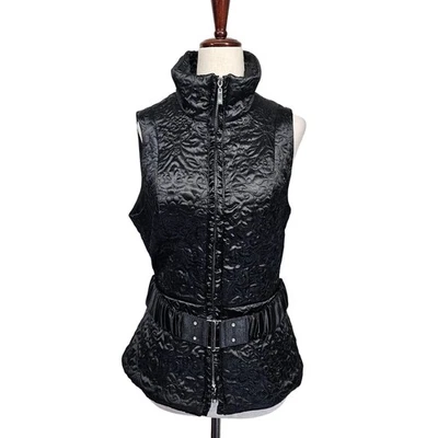 Белый дом черный рынок жилет женщин маленький выстеганная молния подпоясанный куртка без рукавов - Изображение 1 из 4