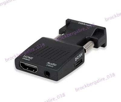 1X Schwarz VGA TO HDMI Adapter HDTV 1080P 60Hz Konverter Für Universal PC Laptop - Bild 1 von 4