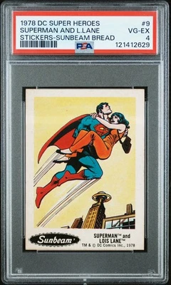 1978 DC Super Heroes Superman and Lois Lane Stickers Sunbeam Bread PSA 4 VG-EX - Image 1 of 2