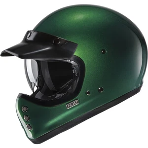 Motorrad Helm XL - HJC V60 Solid - Retro Vintage 80er Jahre grün glanz - Bild 1 von 4