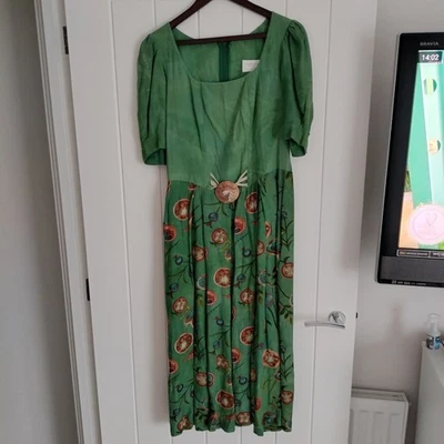 Vintage Midi Dress UK 14 Vintage UK 14 Green Tea Dress - Image 1 of 4