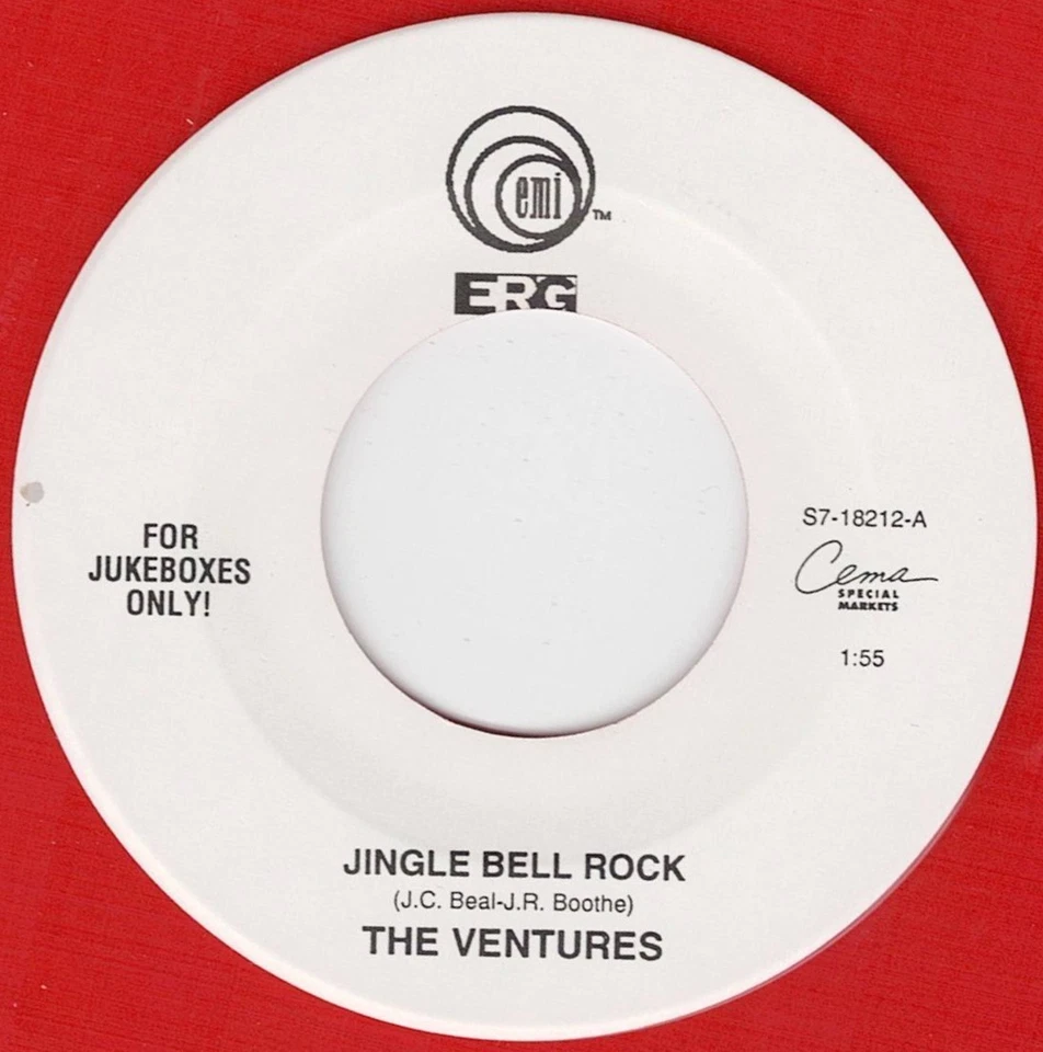 VENTURES Jingle Bell Rock / Jingle Bells 7" 45 Red Colored NOS - Image 1 of 2