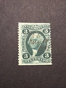 Francobollo Stati Uniti Scott #R19b 3¢ Usato Ng - Foto 1 di 2