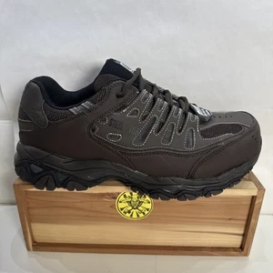 Skechers Relaxed Fit Cankton Lace Up Steel Toe Brown Work Shoes Men’s Size 10.5 - Picture 1 of 12