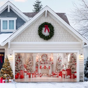 Banner de puerta de garaje de Navidad 13x6 pies nórdico minimalista decoración navideña con... - Imagen 1 de 7