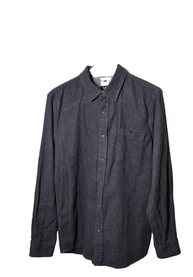 Lee 衬衫男式大号灰色长袖纽扣弹力舒适休闲口袋 — 第 1/4 张图片