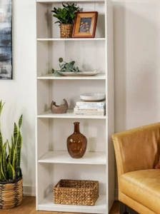 Stylish Look Bookcase 5-Shelf Choose Color Storage with Adjustable Shelves - Picture 1 of 6