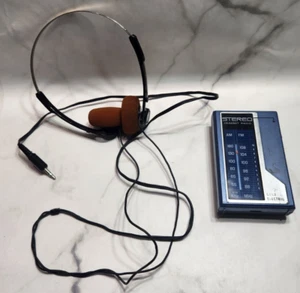 General Electric GE 7-1625BLA AM/FM Stereo Headset With Headphones Tested Works - Picture 1 of 14