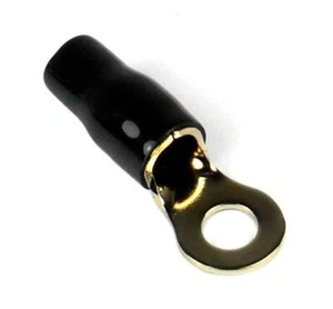 XSCORPION RT4B Ring Terminal 4ga. Gold Finish Black (10 pack) - Picture 1 of 1