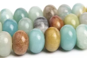 10x6MM Genuine Natural Multicolor Amazonite Beads A Rondelle Loose Beads - Picture 1 of 4
