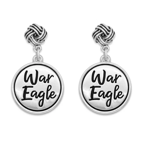 Auburn Tigers War Eagle Silver Twist and Shout Earrings Jewelry Gift AU Cover