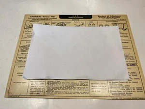 1934 Cadillac Sixteen Model 452D 154” AEA Tune Up System card - Picture 1 of 1