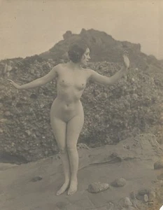 Fotografía Desnuda Original De Colección Años 20 Xan Stark Desnuda Morena Posando - Imagen 1 de 2