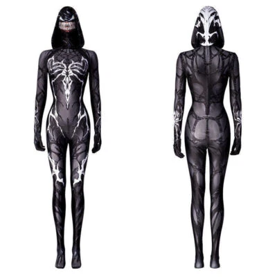 Venom Women Cosplay Costume Jumpsuit With Mask Halloween Adult Bodysuit Outfits - Image 1 of 4