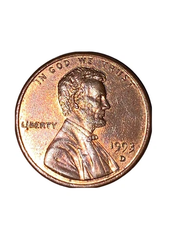 1993 D Lincoln Penny Close AM , Error Pillar Cover
