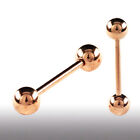 1,6mm Rosegold Piercing Stab Barbell Zunge Brustwarze Intim Piercing Stecker