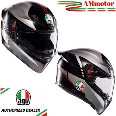 Agv K1 S Lap Matt Black Grey Red Casco Integrale Moto Taglia L 59 60 CM E2206 - Immagine 1 di 4
