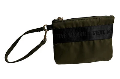 Bolso clutch de viaje Steve Madden con logotipo verde negro de nailon para mujer Foto 1 de 3