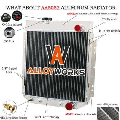 CUBAUTO 3 Rangées Aluminium Radiateur Pour FORD MUSTANG 260 289 4.3L 4.7 V8 14-66 FR