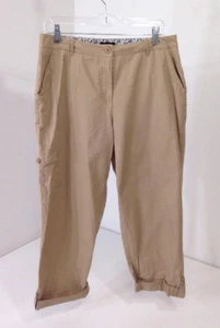 LONG TALL SALLY WOMEN'S CROPPED PANTS KHAKI STONE UK:12/US:8 NWT $78 - Picture 1 of 1