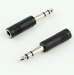 2Pcs 6.35mm 1/4 Male Jack to 6,35 Female Stereo Adapter Convertor Connector - Picture 1 of 4