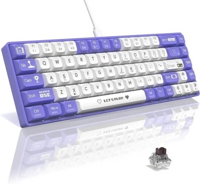 AJAZZ AK680 60% Wired Mechanical Gaming Keyboard,Hot-Swappable Rainbow Backlit - Image 1 of 4