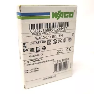 Wago 753-474 2-Channel Analog Input Module, 16 Bit, 4-20mA, Single Ended - Picture 1 of 7