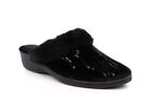 Ladies Sequin Slippers Womens Slippers Memory Foam Wedge Heel Slippers Black
