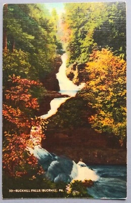 Postcard Buck Hill PA Pennsylvania Buck Hill Falls Linen Posted 1942 Autumn - Image 1 of 2
