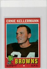 1971 TOPPS #7 ERNIE KELLERMANN CLEVELAND BROWNS SAFETY WOW 3RD YEAR CARD