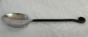 Vintage Large Forged Serving Spoon 10.5” Long And 7” Handle Good Condition - Picture 1 of 5