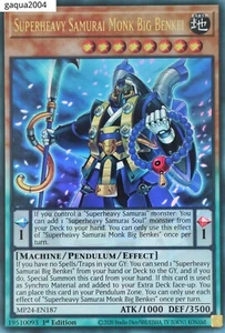 YuGiOh Superheavy Samurai Monk Big Benkei MP24-EN187 Ultra Rare 1st Edition - Picture 1 of 1