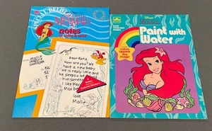 Vintage Disney Sirenetta libri dorati dipinti con acqua e note da colorare - Foto 1 di 4