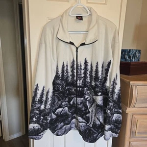 Damen XL Mazmania Wolves Trees Jacke Full Zip Taschen - Bild 1 von 9