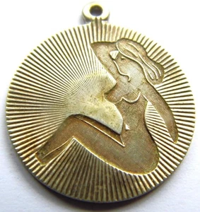 Collana vintage argento sterling segno zodiacale vergine ciondolo 4 metà secolo moderna - Foto 1 di 2