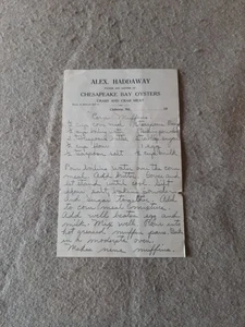 Vintage Briefpapier Alex Haddaway Claiborne MD Chesapeake Bay Austern Blechdose Krabbe - Bild 1 von 5