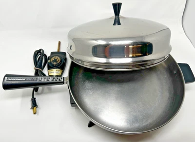 "Sartén eléctrica Farberware 12"" 310-B tapa cúpula sartén vintage revestida de aluminio" Foto 1 de 4