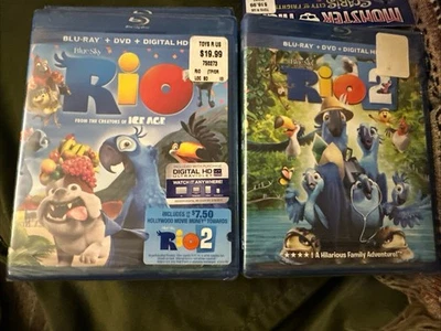 Rio 1 & 2 (Blu-ray) Set Lot Bundle New Sealed - Image 1 of 4