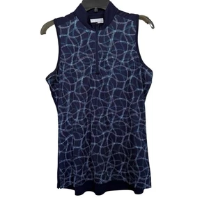Callaway Women’s Sz L Blue Sleeveless Golf Opti Dry Activewear Top 1/4 Zip - Picture 1 of 5