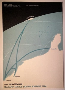 1964 Sea-Land Services Sailing Schedule P#6 Rare Shipping - Picture 1 of 4