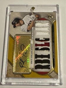 PAUL GOLDSCHMIDT 2017 Topps Triple Threads Gold GU Patch Auto 2/9 Yankees - Picture 1 of 3