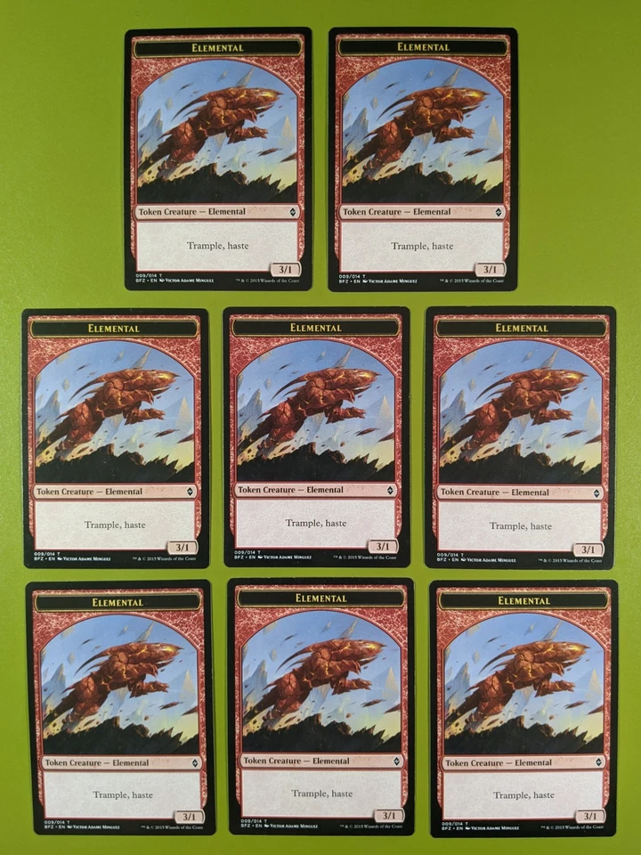 8 Elemental Token Battle for Zendikar Magic the Gathering MTG 8 - Image 1 of 1