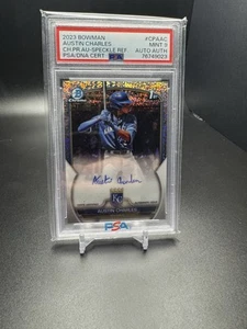 Austin Charles 2023 1st Bowman Chrome Auto Speckle Refractor /299 PSA 9 Mint - Bild 1 von 2