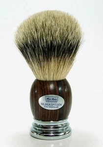 Hans Baier Pennello da Barba Vero Legno di Rosa Tasso Punte D'Argento 22 MM - Foto 1 di 1
