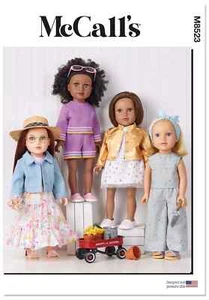 McCalls Sewing Pattern 8523 Dolls Clothes Skirt Top Shorts Top Pants 18" 45.5 cm - Picture 1 of 4
