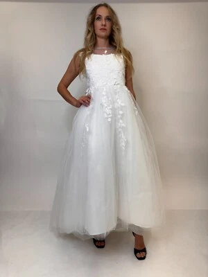 Petite Bride Wedding Birthday First Communion Christening Flower Girl Dress - Image 1 of 4