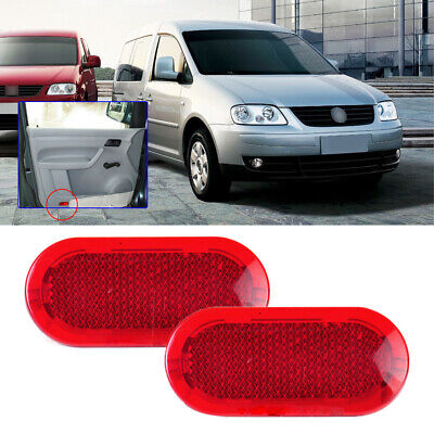 2- Rouge Réflecteur Panneau De Porte Pour VW Beetle Caddy Polo Touran 6Q0947419 • 7.59€