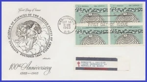 USA3 #1237 ADDR ARTMASTER FDC BL4 Science - Imagen 1 de 1