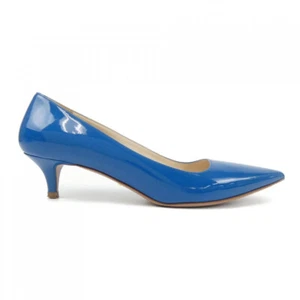 Prada Size 37.5 Women's Pointed Toe Patent Leather Pumps in Blue - Picture 1 of 6